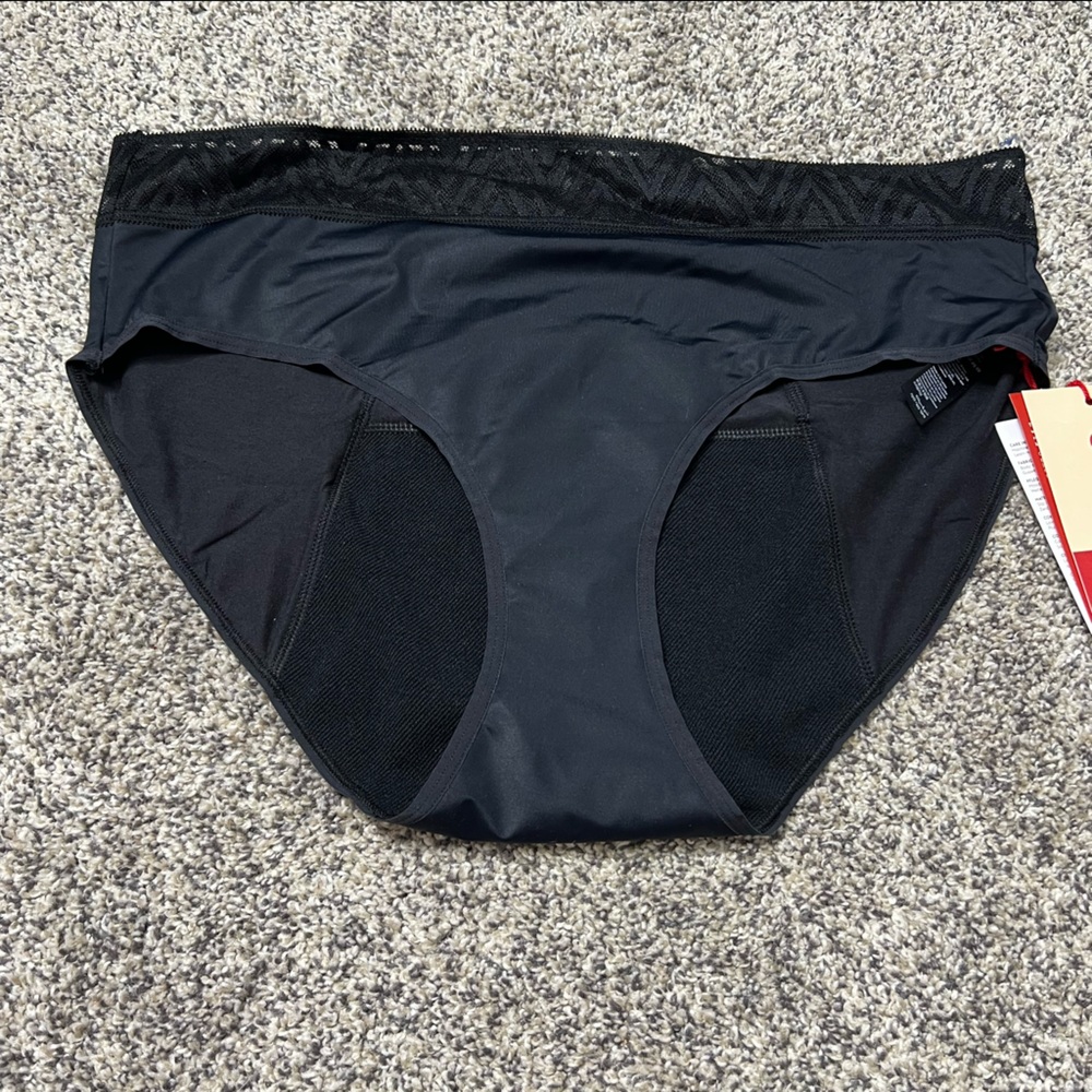 NWT THINX Hiphugger Black Heavy Period Underwear